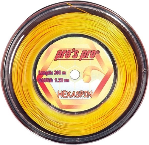Pro's Pro Hexaspin Twist Tennis String 1.20mm 200m Reel Lime 660ft 