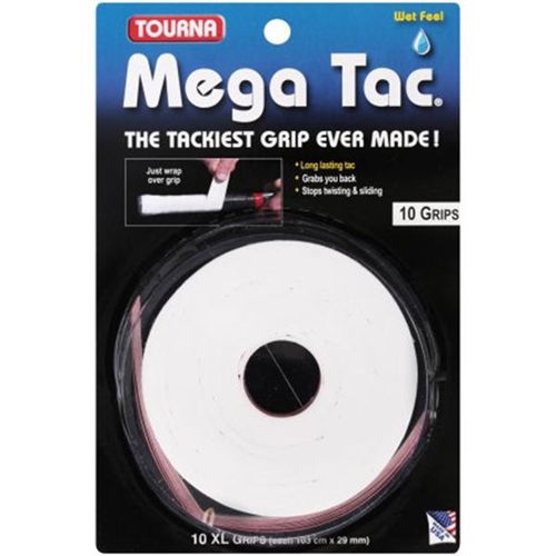 Unique Tourna Mega Tac Tennis Racket Tacky Replacement XL Grip Blue 10-Pack 